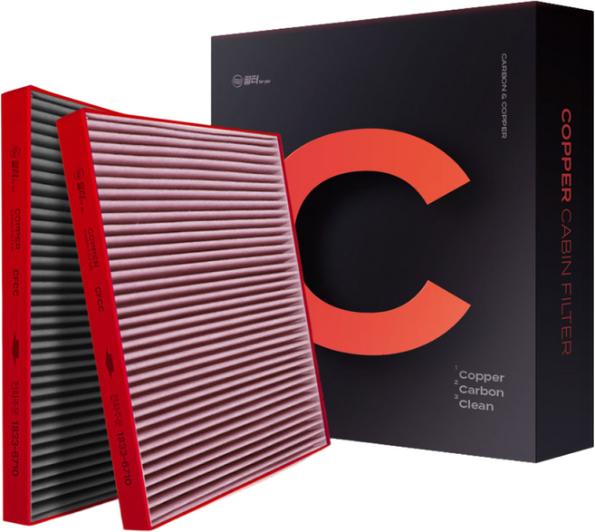 필터포유 필터C 구리 활성탄 자동차 에어컨 필터, CFCC009, 2개