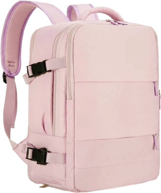 분홍색 여성용 대용량 백팩 - 신발 수납 다기능 여행용 가방 & 노트북 수납 가능 데일리 백팩