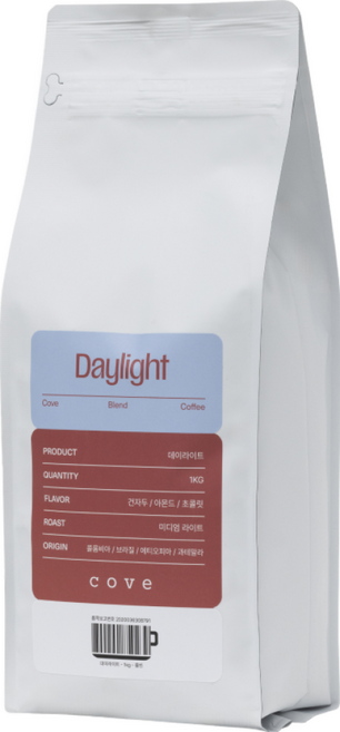 코브 데이라이트(Daylight) 블렌드 커피 원두 고소한 맛 은은한 산미, 홀빈(분쇄안함), 1kg, 1개
