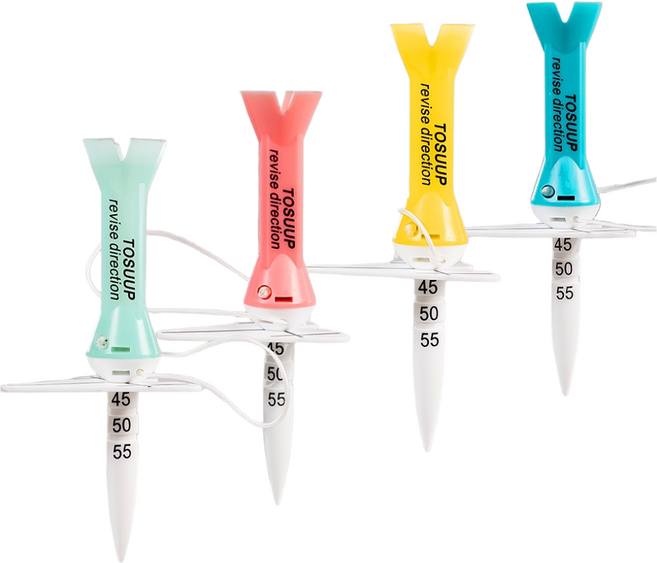 WPG TOSUUP 골프티꽂이 높이조절 볼마크 에이밍 컨트롤 숏티 티꽂이 골프티걸이, 4컬러, 1세트