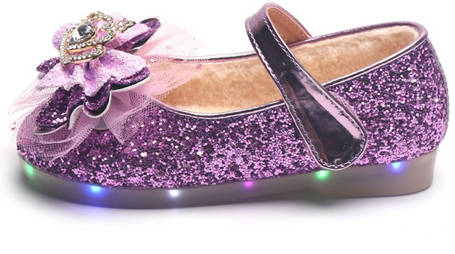 마리앤키즈 트윙클 크라운 LED 겨울 여아 털 구두 공주구두 MK-N16