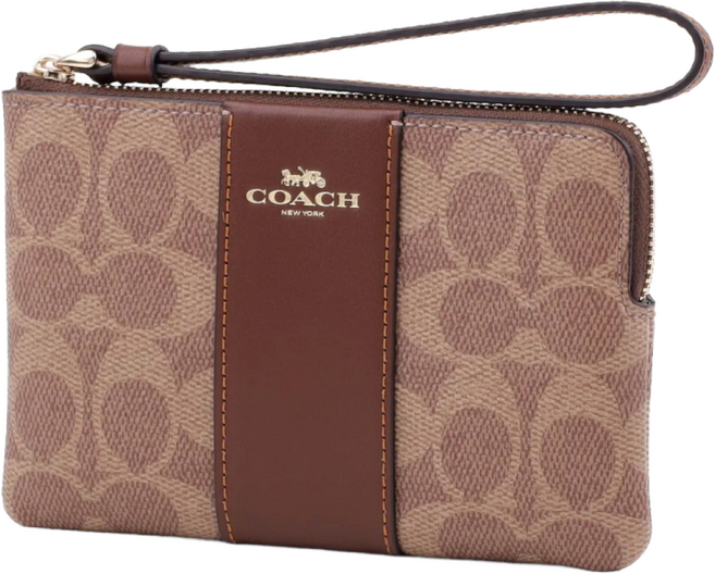 [국내백화점A/S] 코치 파우치 미니 클러치 가죽 카드지갑 시그니처 코너 지퍼 손목지갑 CW854IMXHE