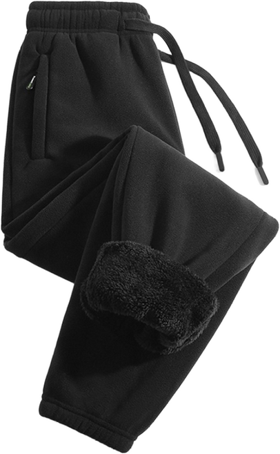 Paercute 남성 양면 기모 조거팬츠 겨울 방한바지 700g 무게 깔깔이 지퍼 포켓 편안한 착용감