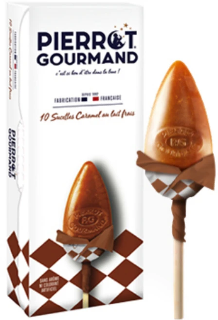 피에로구르망 밀크카라멜맛 롤리팝 프랑스 명품 사탕 캔디 롤리팝 막대사탕 (피에르구르망), 130g, 1박스 - 쿠팡
