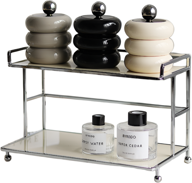 엣더홈 2단 화장품수납 향수보관함 향수 트레이, 1개, 아이보리