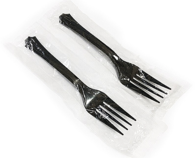 [오케이포장] 일회용 검정 포크 100개입 1개, 500개
