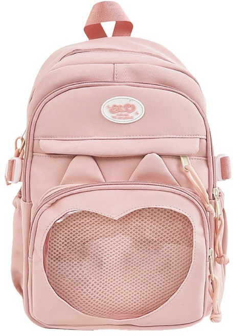 키즈트리 파스텔톤 고양이귀 투명 포켓 백팩 BB-413