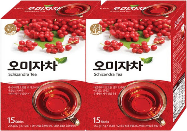 송원 오미자차, 17g, 15개입, 2개