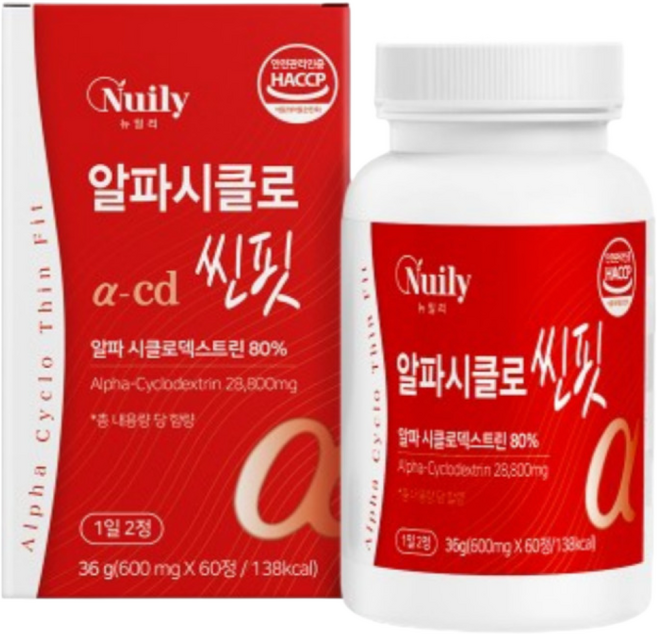 뉴일리 알파시클로 씬핏 다이어트 영양제 / 체지방 감소 식욕억제 건강기능식품, 6개, 60정