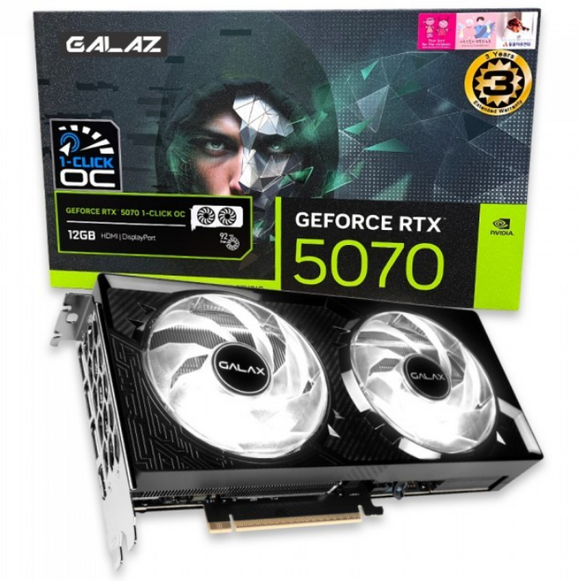 갤럭시 GALAZ 지포스 RTX 5070 BLACK OC D7 12GB 그래픽카드, 단일모델
