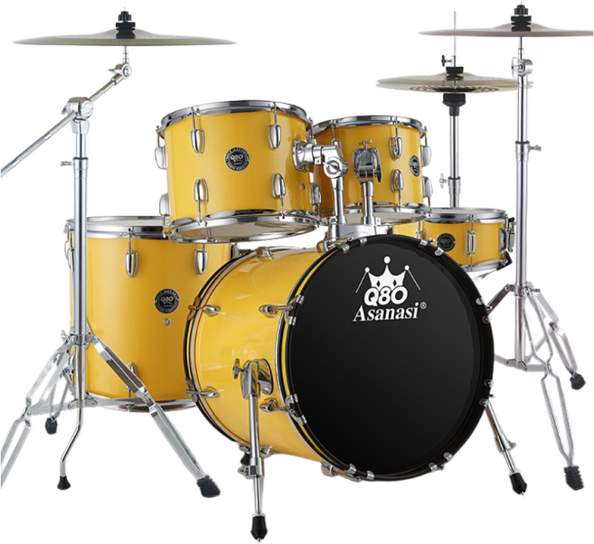 이스턴 코리아 어린이 드럼 세트 디자인 어쿠스틱 5기통 컴팩트한 입문용 연습용 추천, 옐로루 락, 심벌3개, 1개