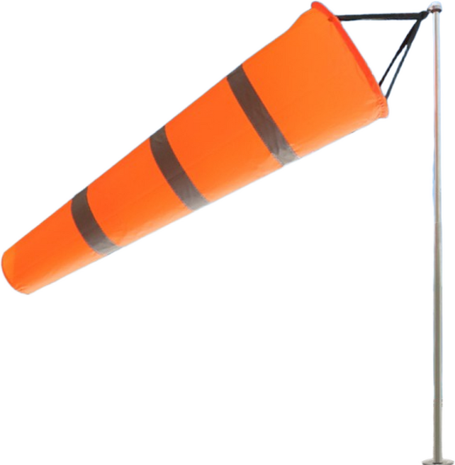 와이엠에이치 풍향계 윈드삭 깃발 야외 항공 바다 해변 바람 측정 대형 주황 반사 150cm 기둥 세트, 1개