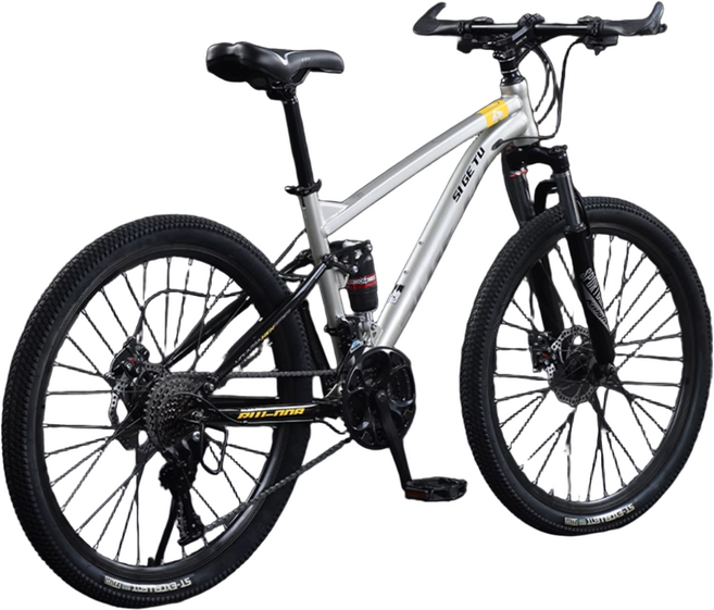 로로와형제들 MTB자전거 30단 풀샥 27.5인치 출퇴근 입문용 성인 가성비 자전거, 1개, 178cm, 실버(27.5인치)