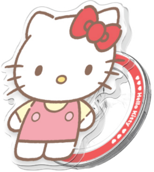 (정품)산리오 어텐션 그립 투명 마그네틱 스마트톡+자석링(맥세이프 호환), 어텐션_헬로키티, 1개