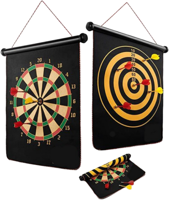 어비스카이 안전한 자석 양면 다트 보드게임, 1개, 블랙
