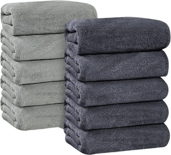 LUNOO 프리미엄 300수 면사 수건 오코텍스 인증을 받은 호텔 수건 무형광 세면 타올 집들이 선물 타월 수건 10장, 더블 컬러, 10개