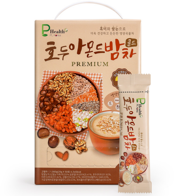 {PL healthy} 호두아몬드밤차 골드, 20g, 50개입, 1개