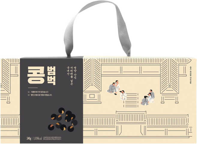 강봉석 명인조청 콩범벅 10gx24개입 선물용/국내산 콩강정 땅콩강정/전통과자 한과 명절선물세트/서리태 병아리콩, 240g, 1개