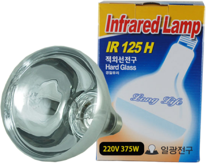 일광 적외선 열구 375W 전구 램프 다용도 인테리어 조명 전구색 IR125H 심플, 1개