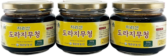 청운당농산 지리산 무 도라지청 수제 약도라지청 효능, 3개, 500g