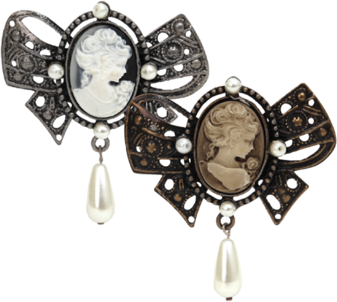 크리스크라운 호마이카 카메오 브로치