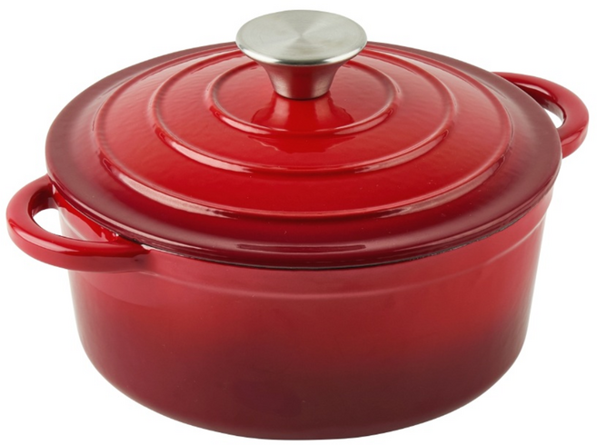 [재리마켓] 주물냄비 무쇠냄비 인덕션 무수분 에나멜 전골 찌개용, 1개, RED, 20cm