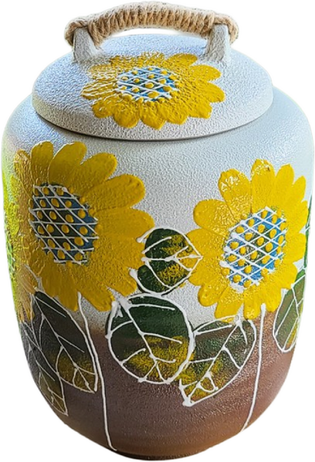 분청투톤 해바라기 10kg 쌀독 일자형