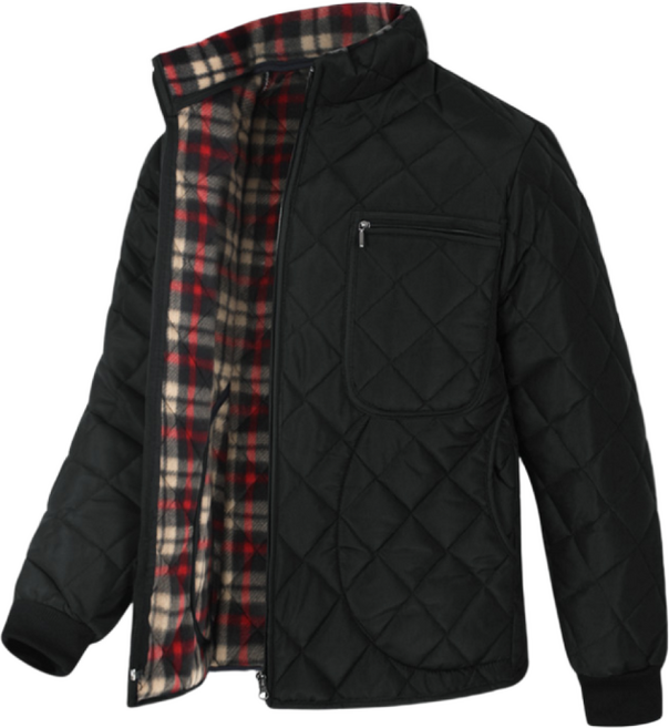 빅사이즈 포켓 지퍼 기모 깔깔이 누빔 패딩점퍼 (DA028)