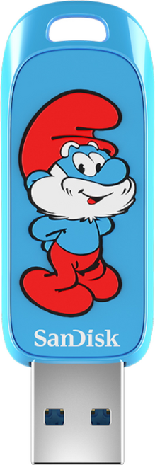 샌디스크 USB 스머프 CZIS Smurf Edition 3.2 메모리, 불루, 128GB