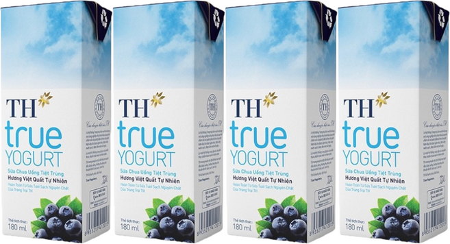 TH 베트남 요구르트 요거트 음료 블루베리맛 + 사은품 증정, 4개, 180ml