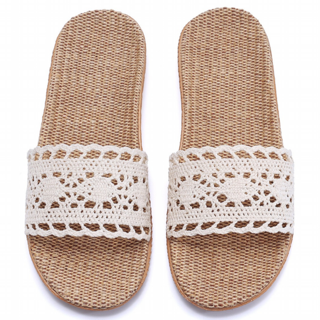 유니버설편안한 경량 리넨 여성용 실내외 겸용 슬리퍼
