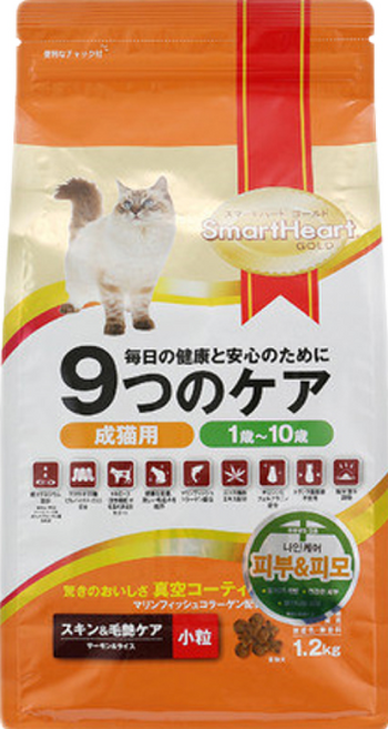 스마트하트골드 고양이 나인케어 기능성 사료, 피부/피모, 1.2kg, 1개