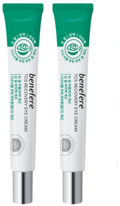 [ 아이백 개선 카페인 아이 크림 ] 코리아나 베네페레 TCS 리커버리 아이크림, 2개, 20ml