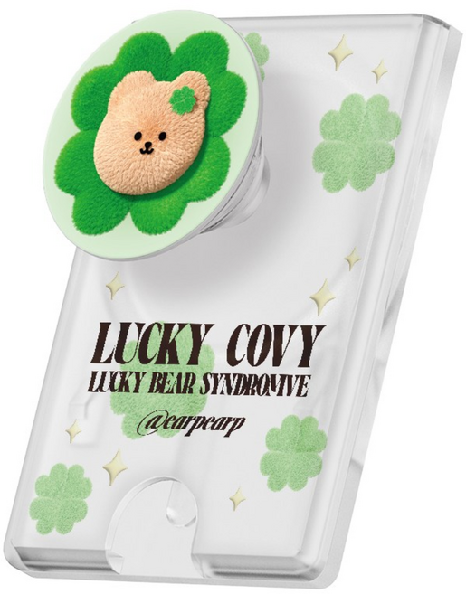 EarpEarp 본사 어프어프 맥세이프 카드지갑 톡 그립톡홀더 그립 톡거치대 휴대폰액세서리 2배 자력 스마트톡, 1개, 클로버 코비(맥세이프 카드지갑 톡)