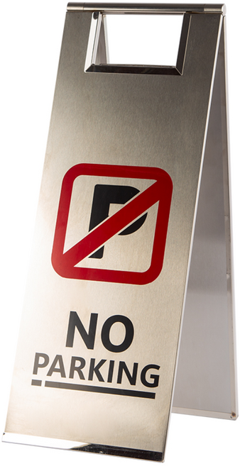 칼레오 스테인레스 접이식 주차금지 표지판 경고문 표지판 표시판, 실버PR02, 1개