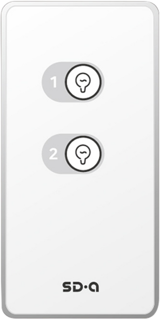 신동아 타임키퍼 리모컨 송신기 스위치, 2구 리모컨-화이트, 1개