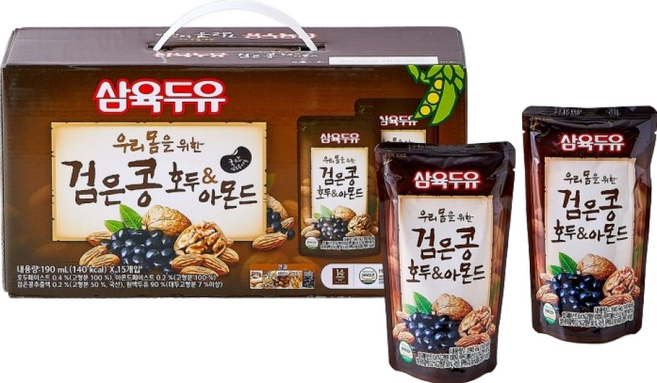 삼육두유 검은콩 호두 앤 아몬드 파우치, 190ml, 30개