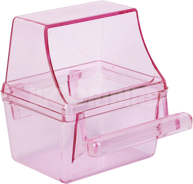 고리형 튐방지 투명 뚜껑 모이통 앵무새 잉꼬 핀치류 다람쥐 소동물용 먹이그릇 물통, 1개