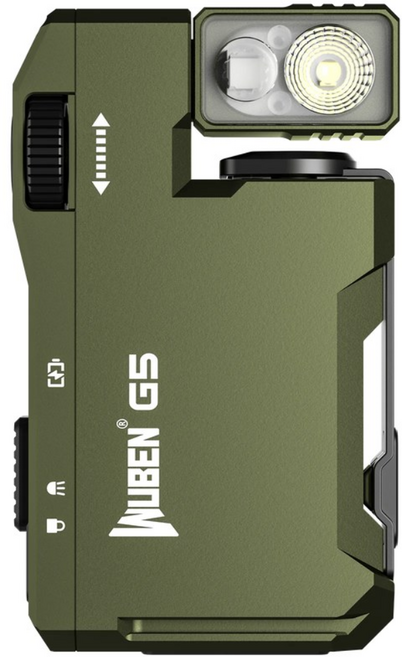 WUBEN G5 400루멘 미니 EDC 조명 충전식 내장 배터리 초경량 180 자기 꼬리가 있는 회전, Green, 1개