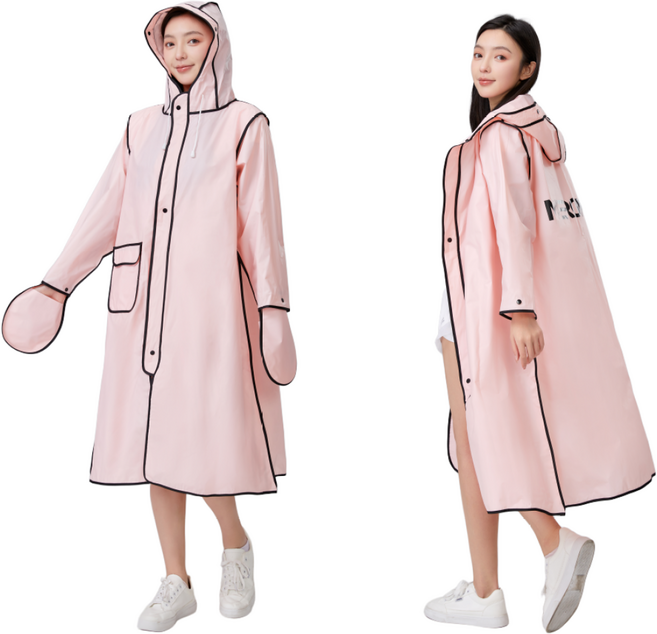 뮤롬 비완벽 차단 오버핏 레인코트 남여공용 EVA 커플 우비 MUE-592