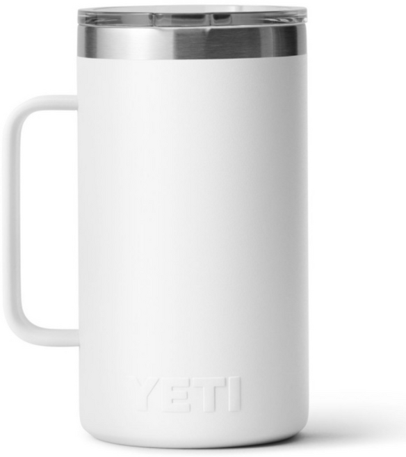 YETI 예티 램블러 머그 710ml 24oz 매그슬라이더 리드 포함 보온 보냉 캠핑 머그컵, 1개, WHITE