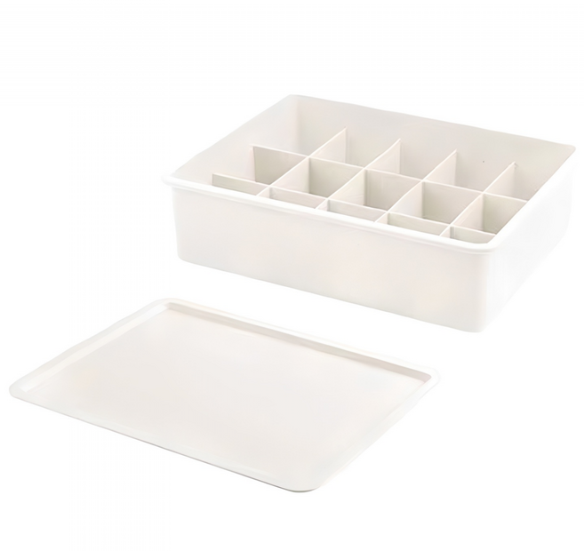 마이워니 플라스틱 속옷 정리함 15칸, 화이트, 1개