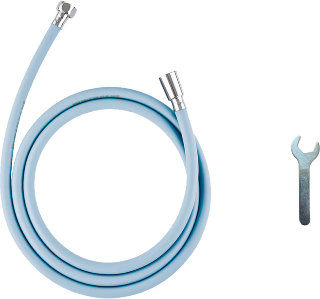 바스럽 국산 파스텔톤 PVC 샤워호스 샤워기호스 + 스패너 [물때 X 꼬임 X 냄새 X], 3m, 블루