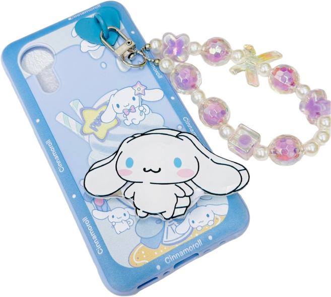 산리오 시나모롤 최애캐 키덜트 키즈폰 신비폰 X커버 엑스커버5 갤럭시 비즈스트랩 SM-G525N 케이스