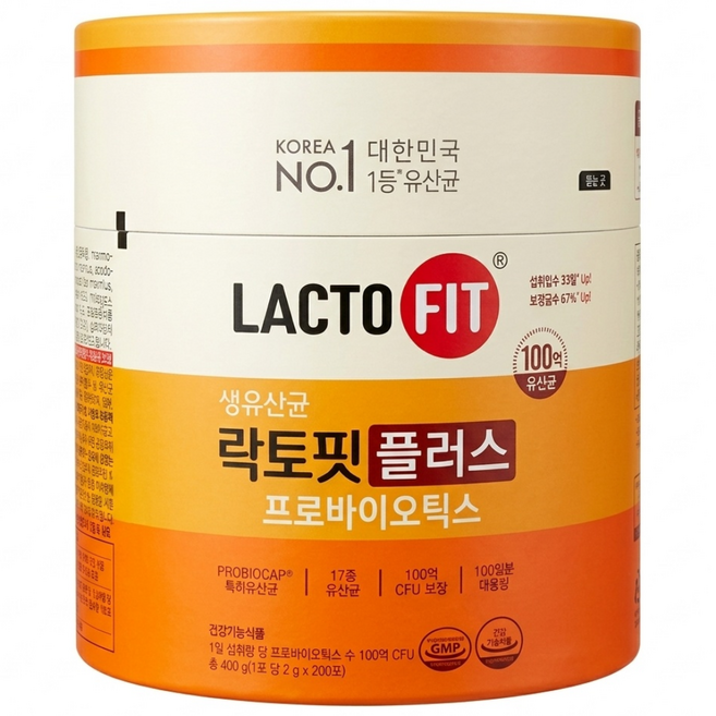 [종근당건강] 생유산균 락토핏플러스 프로바이오틱스, 400g, 1개