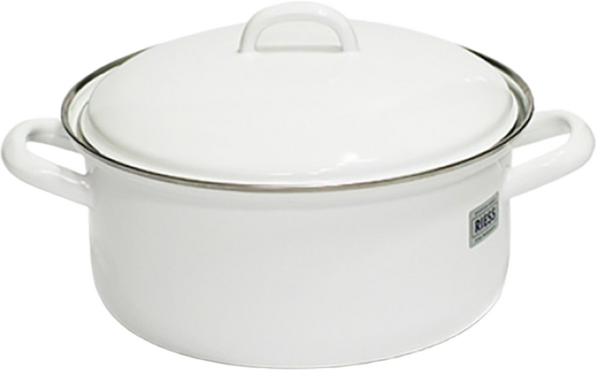 리스 번트 법랑 양수냄비, 1개, 클래식 화이트, 18cm