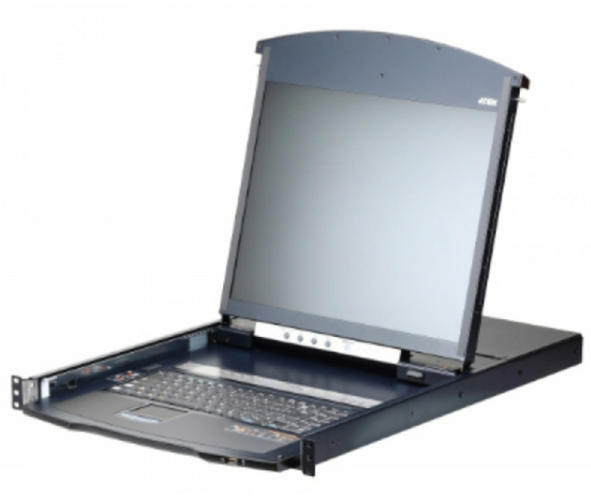 ATEN(에이텐) KL1108VN 19인치 8포트 Cat 5듀얼 레일 LCD KVM over IP 스위치 1 로컬/1 원격 유저 접속, 1개