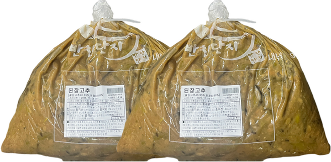 [반찬단지플러스] 반찬단지 된장고추 4kg 대용량 업소용, 2개