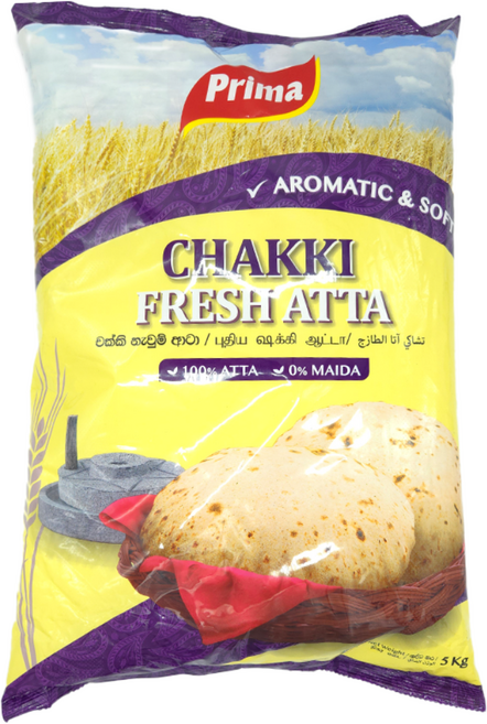 SRILANKA 아따 밀가루 PRIMA ATTA Chakki Fresh Atta (Flour), 1개, 5kg