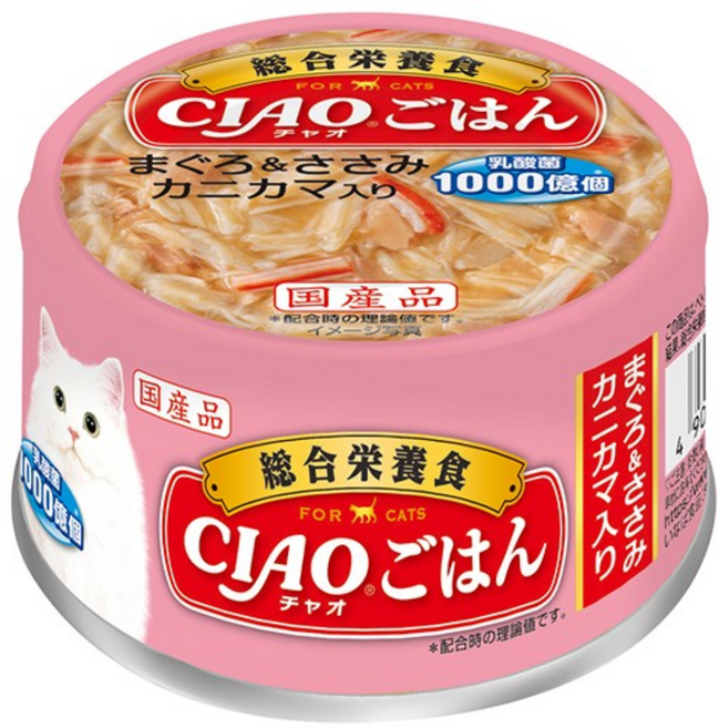 이나바 고양이 챠오 고항 주식캔 참치&닭가슴살&게맛살, A-254 참치&닭가슴살&게맛살, 85g, 24개